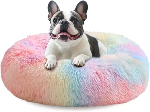 Vista 70 de JOLLYVOGUE Cama Calmante para Perros Pequeños - Cama para Perros Pequeños Lavable en Forma de Dona de 23 Pulgadas para Gatitos y Cachorros, Camas
