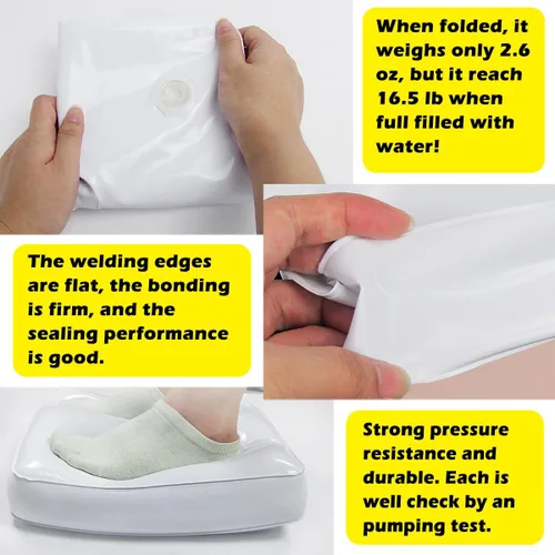 Vista 5 de Bolsa de agua pesada para soporte de columna de globos y kit de arco de globos, accesorios de torre de globos altos, paquete de agua cuadrado