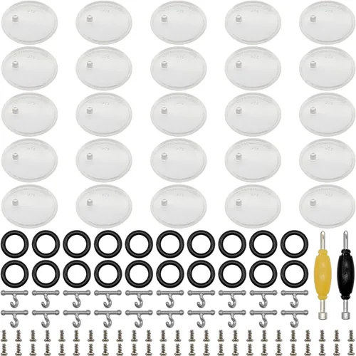 Vista 8 de SIXPOINTS 30 Pieces Black Round Display Stand Base,20 T Hook +20 O-Rings Waistband +50 Screws+2 Spanner, Body Repair Part Set For 3.75 " Vintage G.i