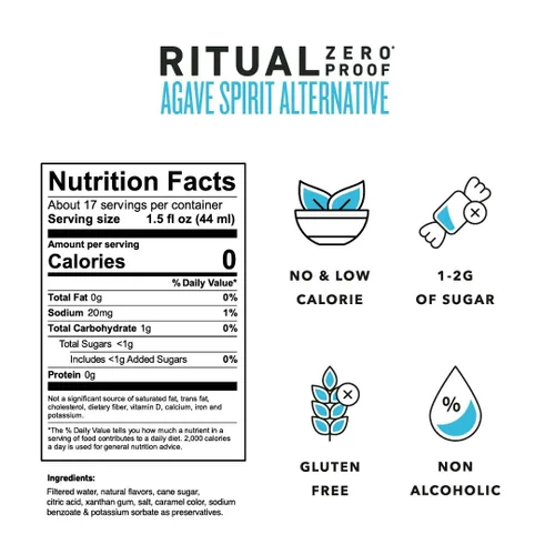 Vista 2 de RITUAL Zero Proof Agave Spirit & Aperitivo Alternativas Bebidas espirituosas sin alcohol galardonadas 25.4 onzas líquidas cada uno Cero