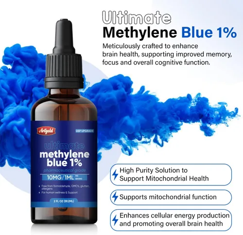 Vista 7 de Arigold Solución azul de metileno grado USP 1% – Botella cuentagotas de 2 onzas líquidas Grado farmacéutico Fórmula electrolítica 99% pura