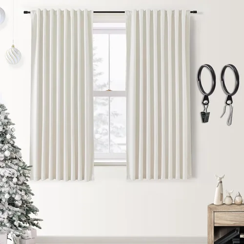 Vista 66 de SHINELAND Cortinas opacas cortas para ventanas de dormitorio, cortinas de baño, 45 pulgadas de largo