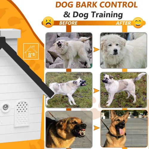Vista 4 de JIIANERY Dispositivo antiladridos, dispositivos de control de ladridos de perros con detección automática, caja de ladridos ultrasónica de 4