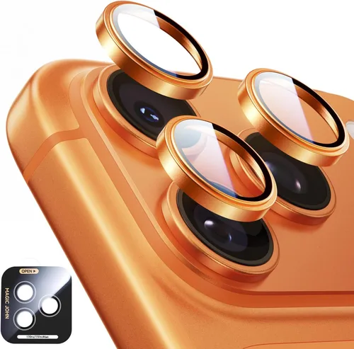 Vista 8 de MAGIC JOHN Protector de lente de cámara para iPhone 17 [kit de alineación y ajuste invisible 1:1] Vidrio templado aeroespacial 9H, Ultra HD, anillo
