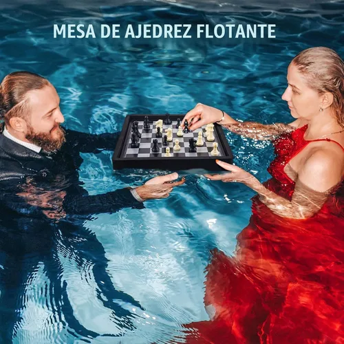 Vista 6 de Liliful Tablero flotante de múltiples juegos, reversible, plegable, tablero de ajedrez Tic Tac Toe portátil, juego de ajedrez y damas de backgammon