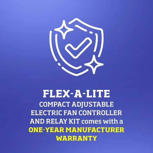 Vista 4 de Flex-A-Lite Controlador de ventilador eléctrico compacto y ajustable y kit de relé con sonda de temperatura roscada, controlador de ventilador