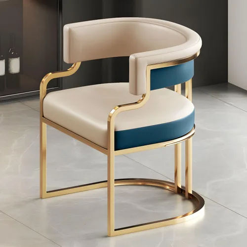 Vista 55 de Sillas de comedor de cocina para interiores, silla lateral tapizada para el hogar, silla con brazo de respaldo bajo, silla de comedor con piel