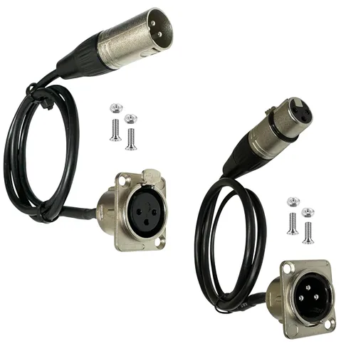 Vista 11 de Cable de paso XLR premium, sin soldadura, para caja de escenario, panel de conexiones, caja de piso, sin soldadura para instalaciones de audio