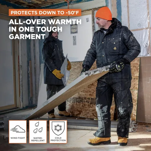 Vista 4 de RefrigiWear Iron-Tuff Insulated Coveralls with Hood, -50F Comfort