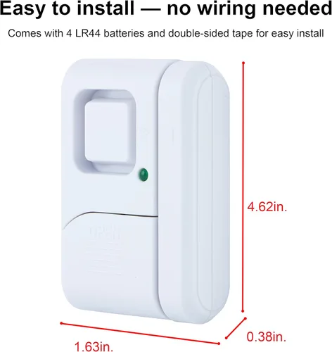 Vista 2 de GE Alarma de seguridad personal para ventanas y puertas, paquete de 4, protección de bricolaje, alerta antirrobo, inalámbrico, timbrealarma, fácil