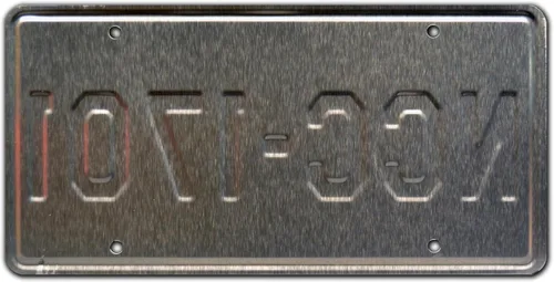 Vista 2 de Celebrity Machines USS Enterprise NCC-1701 Placa de matrícula, Aluminio estampado, Etiqueta decorativa de metal, resistente a la corrosión