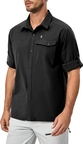 Little Donkey Andy Camisas ligeras de secado rápido para hombre, para senderismo, viajes, transpirables, UPF50, ajuste relajado