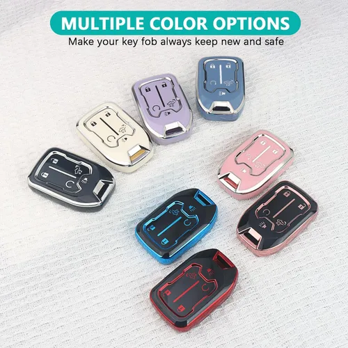 Vista 6 de MILD EAST Funda para llavero GMC con llavero, compatible con Chevy Silverado y GMC Sierra Acadia Terrain 1500 2500HD 3500HD