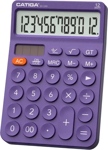 Vista 15 de CATIGA Calculadora de escritorio de 12 dígitos Calculadora de escritorio básica con pantalla LCD grande, botones grandes, 4 funciones, energía solar