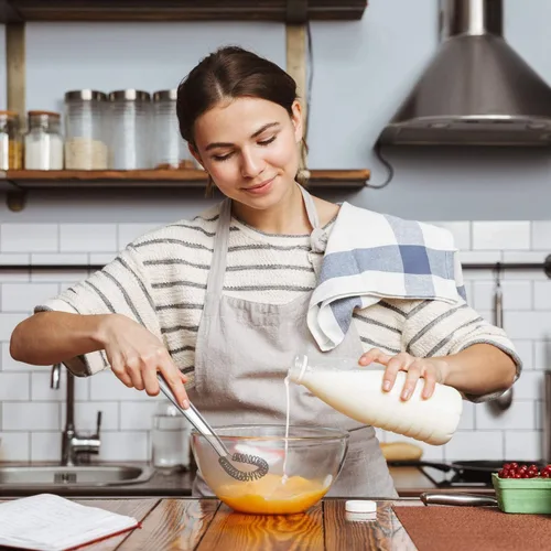Vista 5 de Batidor de huevos de acero inoxidable, mini bobina de resorte, batidor de silicona, agitador de salsa de mano, licuadora, espumador de leche