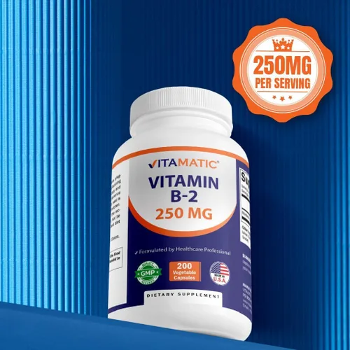 Vista 7 de Vitamatic Vitamina B2 (riboflavina) 250 mg - 200 cápsulas apoyan la energía celular y la producción de glóbulos rojos