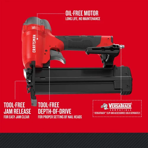 Vista 2 de CRAFTSMAN Brad Nailer, 18GA, pistola de clavos neumática (CMPBN18K)