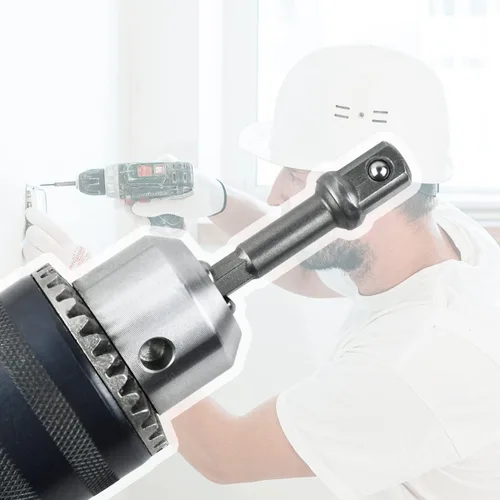 Vista 5 de Juego de 8 adaptadores de broca de grado de impacto, juego de adaptadores de enchufe de vástago hexagonal, tuercas de taladro, tamaños de 1/4