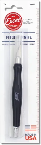 Vista 6 de Excel Blades Fit Grip - Cuchillo de manualidades con hoja en ángulo de acero al carbono ultra afilada #11 - Cuchillo de precisión con agarre de goma