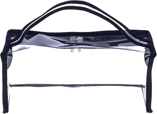 Vista 8 de Pequeña bolsa rectangular transparente de maquillaje de PVC para maquillaje, organizador de herramientas para artistas, bolsa de cosméticos