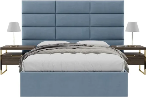 Vista 273 de Vänt - Paneles tapizados de cabecera para montar en la pared, diseño Isabelle, 60 x 23 pulgadas, configuración de 4 paneles individuales