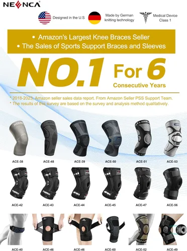 Vista 7 de NEENCA Rodillera para dolor de rodilla, soporte de rodilla ajustable con almohadilla de gel para rótula y estabilizadores de resorte lateral