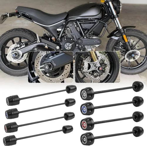 Eje de rueda delantera y trasera para motocicleta compatible con D-ucati Scrambler 400 Sixty 2 800 Classic Full Throttle 1100 Special Sport Falling