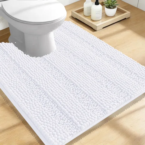 Vista 76 de OLANLY Tapetes de baño gruesos de chenilla a rayas de 30 x 20 pulgadas, extra suaves, absorbentes, con parte trasera de goma, se pueden lavar