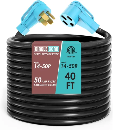Vista 17 de CircleCord Cable de alimentación para caravana de 30 amperios de 36 pies con bloqueo giratorio, resistente calibre 10, 3 cables, STW de cobre puro