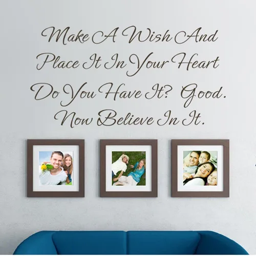 Vista 2 de geckoo Nursery decor-make un deseo y el Lugar it en tu corazón – One Tree Hill Cita Vinilo habitación calcomanía de pared Negro