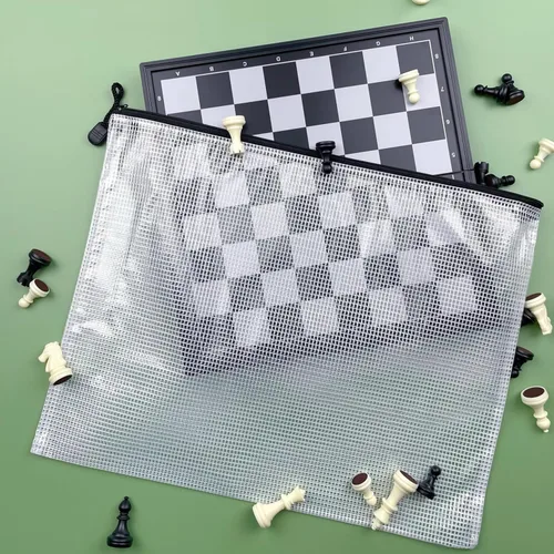Vista 5 de A5 (9 x 7 pulgadas), bolsa de malla con cremallera para documentos, carpetas de archivos de plástico con cremallera para suministros de oficina
