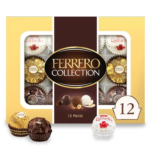 Vista 12 de Ferrero Rocher - Caja de regalo gourmet de chocolate con leche con avellana, 16 unidades envueltas individualmente, 7 onzas