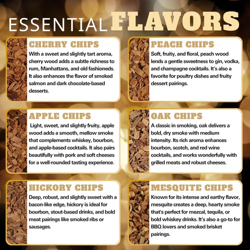 Vista 3 de 12 virutas de madera para ahumador de cócteles/pistola ahumadora Virutas de madera para ahumar whisky/bourbon/Old Fashioned Cerezo, manzana