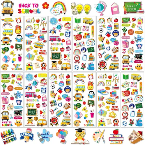 Vista 12 de UPINS 200 hojas de calcomanías pequeñas hinchadas de animales 3D a granel para niños pequeños, libros de calcomanías de espuma para niños