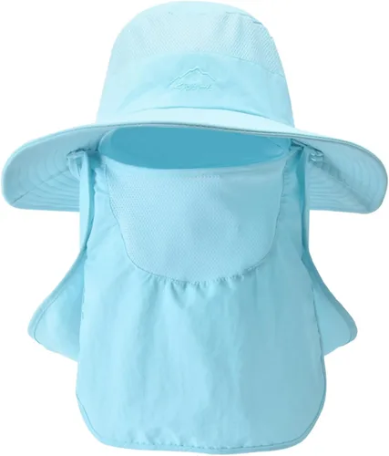 Vista 15 de Sombreros de sol para hombres y mujeres, sombrero de pesca UPF 50+ transpirable de ala ancha de verano con protección UV