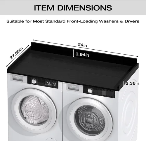 Vista 4 de Encimera de lavadora y secadora, encimera de lavadora y secadora, encimera de lavadora y secadora de madera maciza, encimera de lavandería de 54