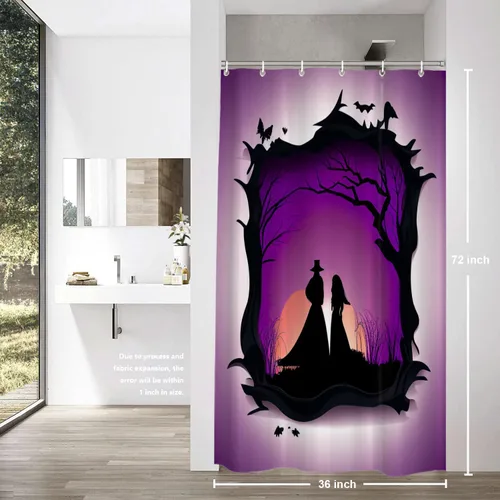 Vista 706 de Shrahala Father and Child Embracing No Hooks Shower Curtain with Snap in Liner Set, Tender Moment Captured Bathroom Décor Polyester Fiber Waterproof