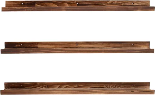 MBYD Estantería flotante de 48 pulgadas, estante de pared de madera para dormitorio, sala de estar, oficina, cocina, juego de 3 mismas dimensiones