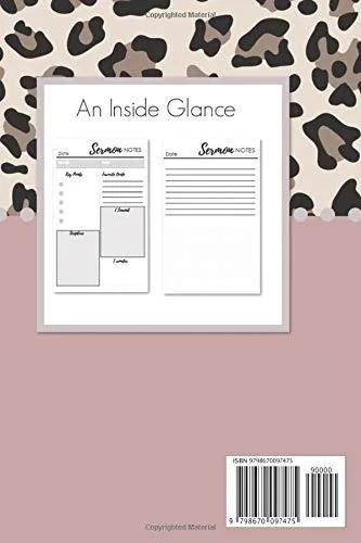 Vista 2 de Sermon Notebook For Women Sermon Note Taker Template pages Promise Keeper Rainbows Mauve and Leopard Print (Sermon Notes)