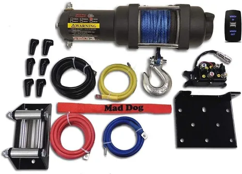 Vista 2 de Mad Dog 2500 LB Cabrestante y montaje Combo, cuerda sintética, para Kawasaki 4010 Mule Diesel 4x4 (2014)
