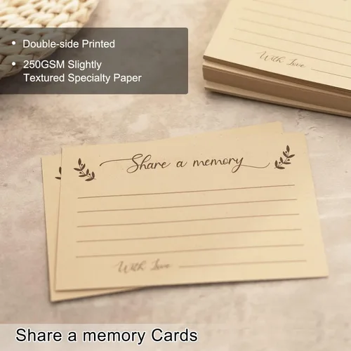 Vista 4 de Creawoo Libro de visitas funerario de madera para servicio conmemorativo, decoración de celebración de la vida, juego de libro de visitas de tapa