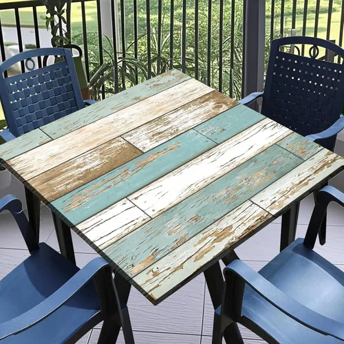 Vista 10 de Round Fitted Tablecloth with Elastic Outdoor Table Cover Round Elastic Tablecloths for Tables Waterproof Wipeable Table Cloths for