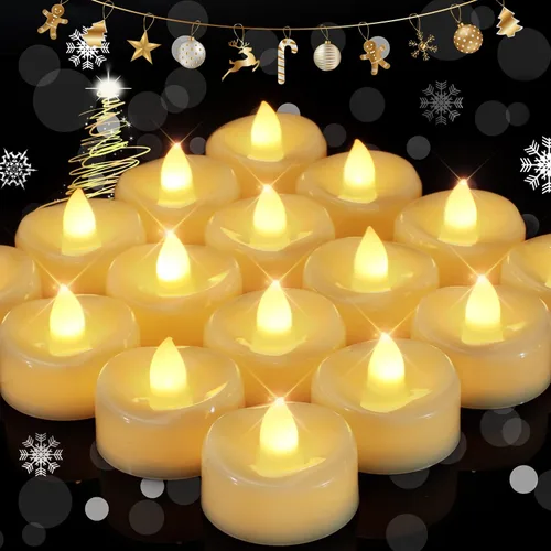 Vista 16 de Merrynights - Velas sin llama, paquete de 12 velas de té con cambio de color operadas con batería, velas sin llama de larga duración de más de 200