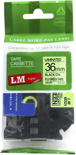 Vista 23 de 2/Pack LMe561 Premium 1.5" Black Print on Blue Label Tape, Compatible with Brother TZe-561 P-Touch Tape 36mm Laminated Replacement Label Tape.