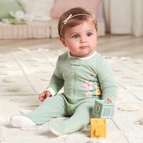 Vista 4 de Gerber Baby Girls' 4 Pack Sleep 'N Play Footie