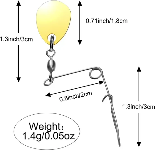 Vista 2 de Sumind 40 piezas de cuchillas giratorias de pesca, cebo giratorio, cucharas lisas, plataformas, cucharas de pesca, cuchillas, accesorios
