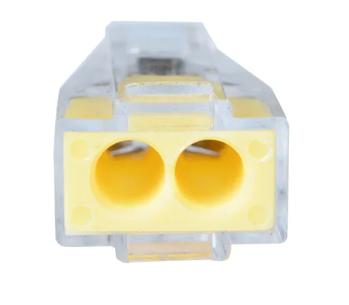 Vista 4 de YXQ Conector de cable a presión de 2 puertos Tuerca de pared PCT-102 Conductor 18-12AWG Cables para cajas de conexiones (50 piezas)
