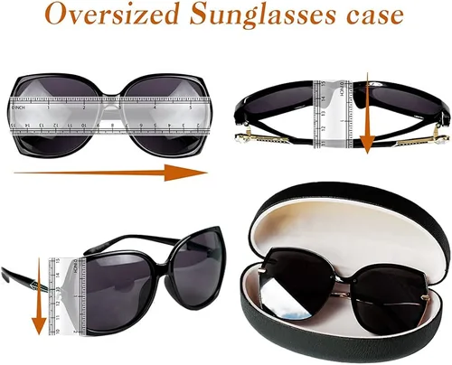 Vista 4 de Funda grande para lentes de sol, carcasa rígida de gran tamaño, funda protectora para gafas de sol y gafas de sol