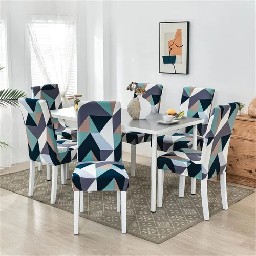 Vista 5 de HAOYONG Funda para Silla de Comedor con Estampado, Funda Desmontable Lavable para Silla Parsons, Protector de Asiento Removible para Comedor, Hotel