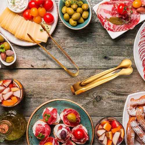 Vista 3 de Gejoy 12 Piezas Pinzas Mini Pinzas Pequeñas para Servir de Acero Inoxidable Mini para Azúcar Tabla de Charcutería Aperitivos Postre Servir Comida